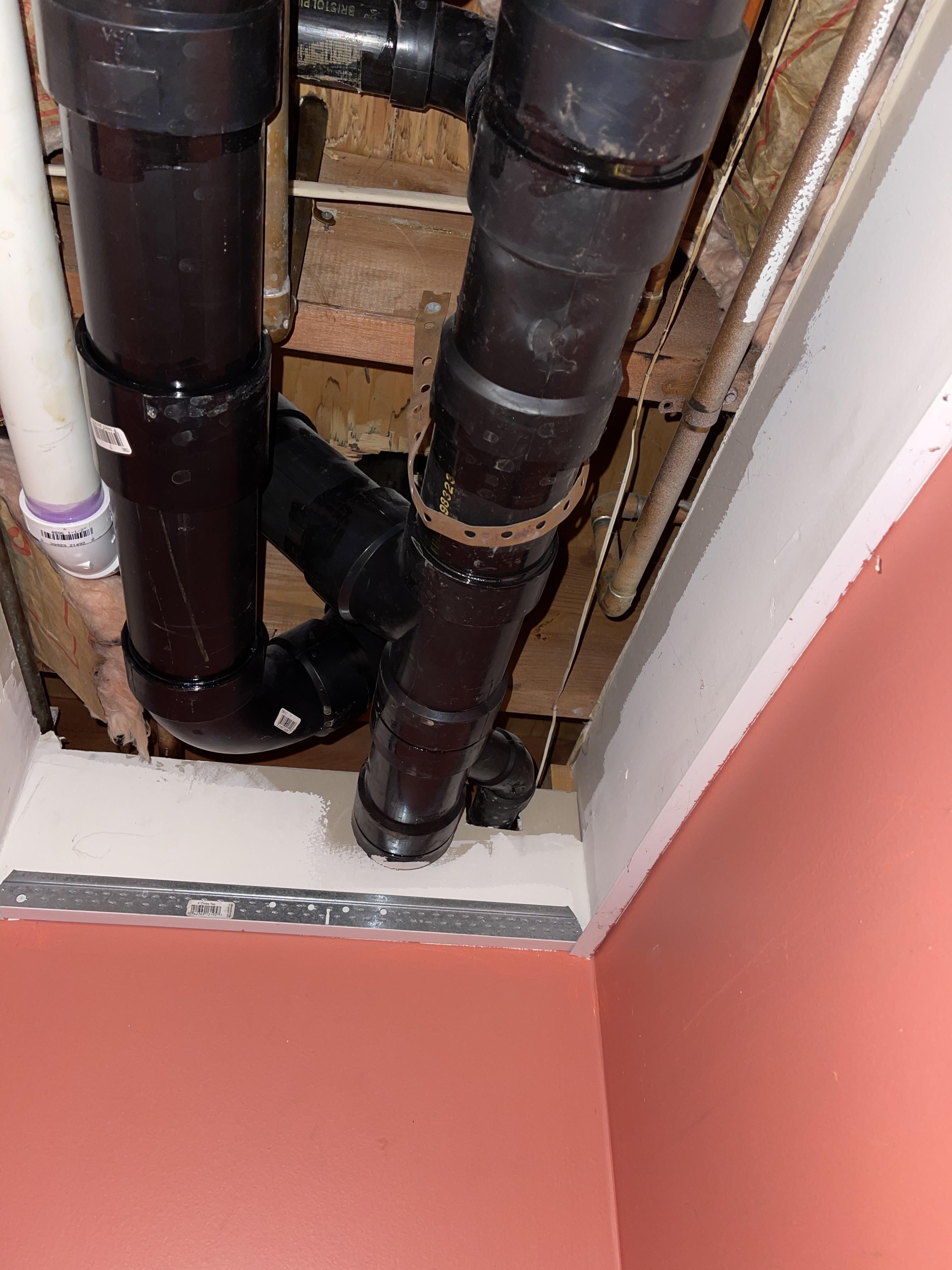 Pipe leak in ceiling, leaking into many surrounding areas