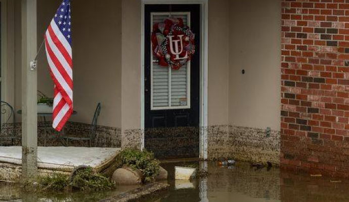 flooded front porch